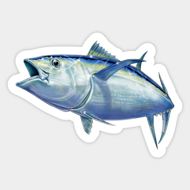 Bluefin Tuna Sticker by Tim Jeffs Art